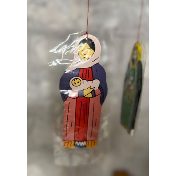 Hand Painted Christmas Kinetic Art Wood Nativity Mobile Creche Decor Festive - Picture 5 of 12